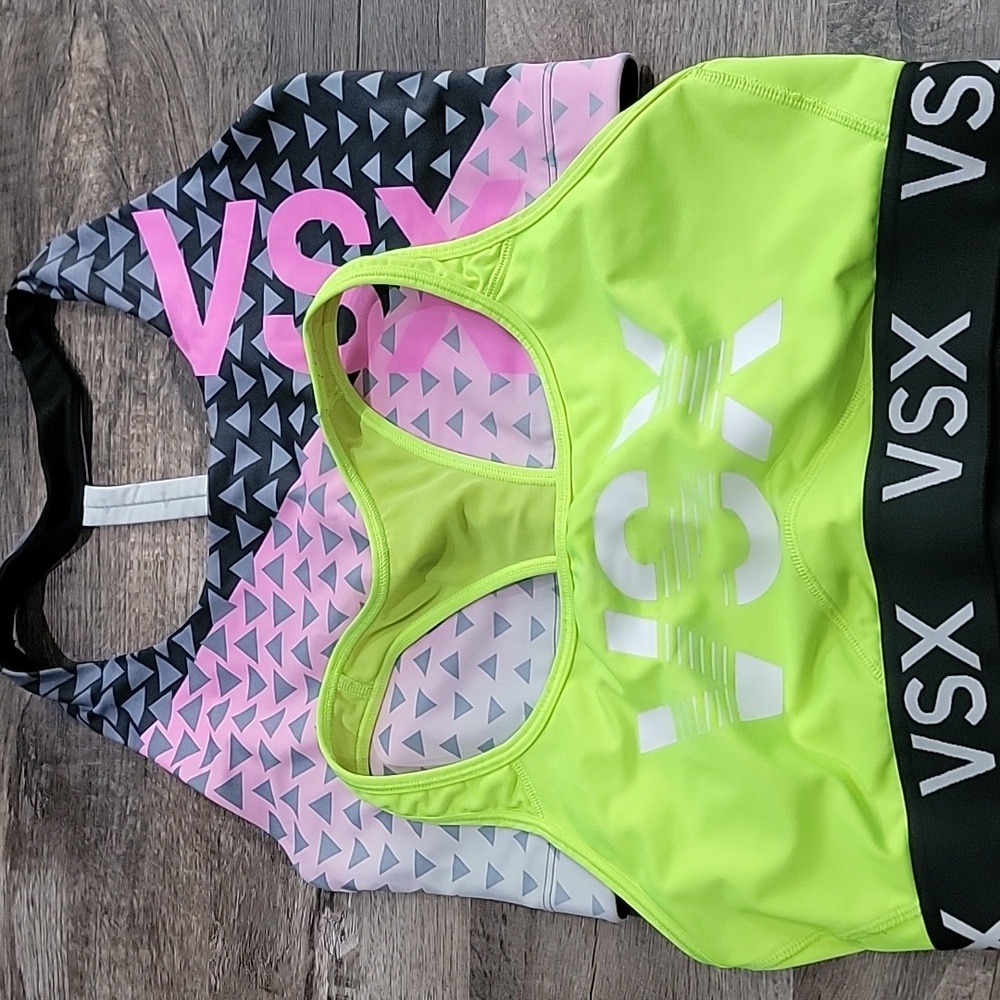 VSX Sports Bras Bundle - Neon Green and Pink
